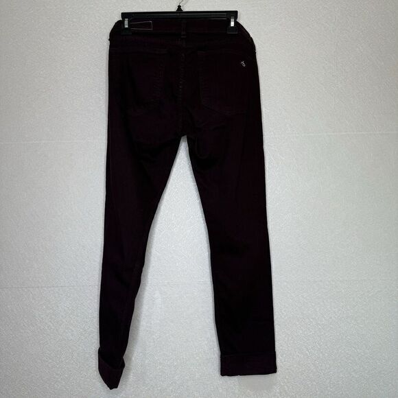 Rag & Bone The Dre Cuffed Ankle Skinny Jeans In Aged Wine 27 - Picture 3 of 7
